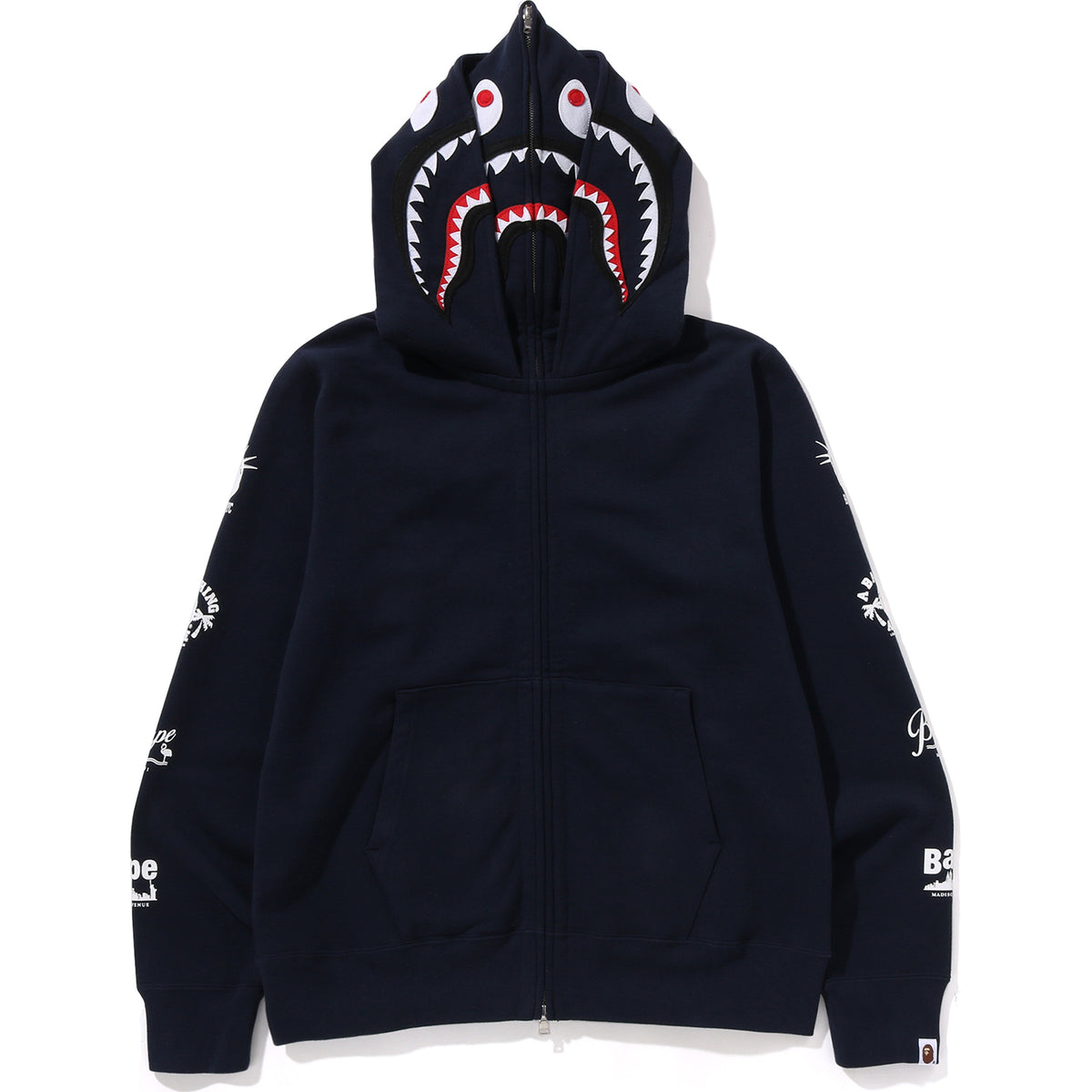 Bape Us Double Shark Full Zip Hoodie Mens
