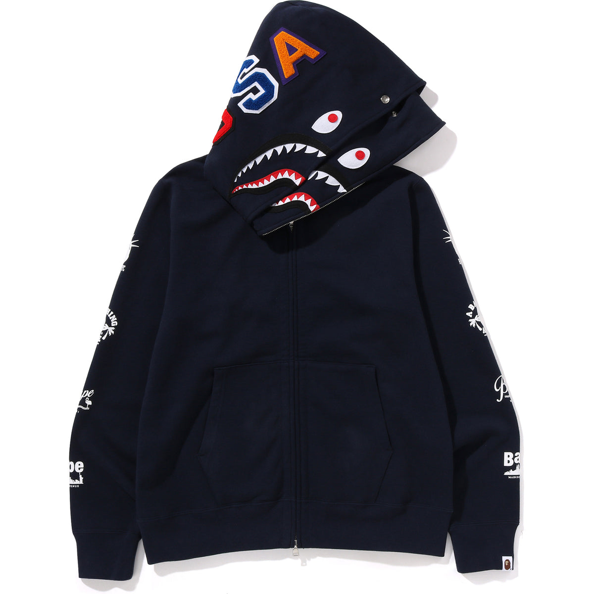 Bape Us Double Shark Full Zip Hoodie Mens