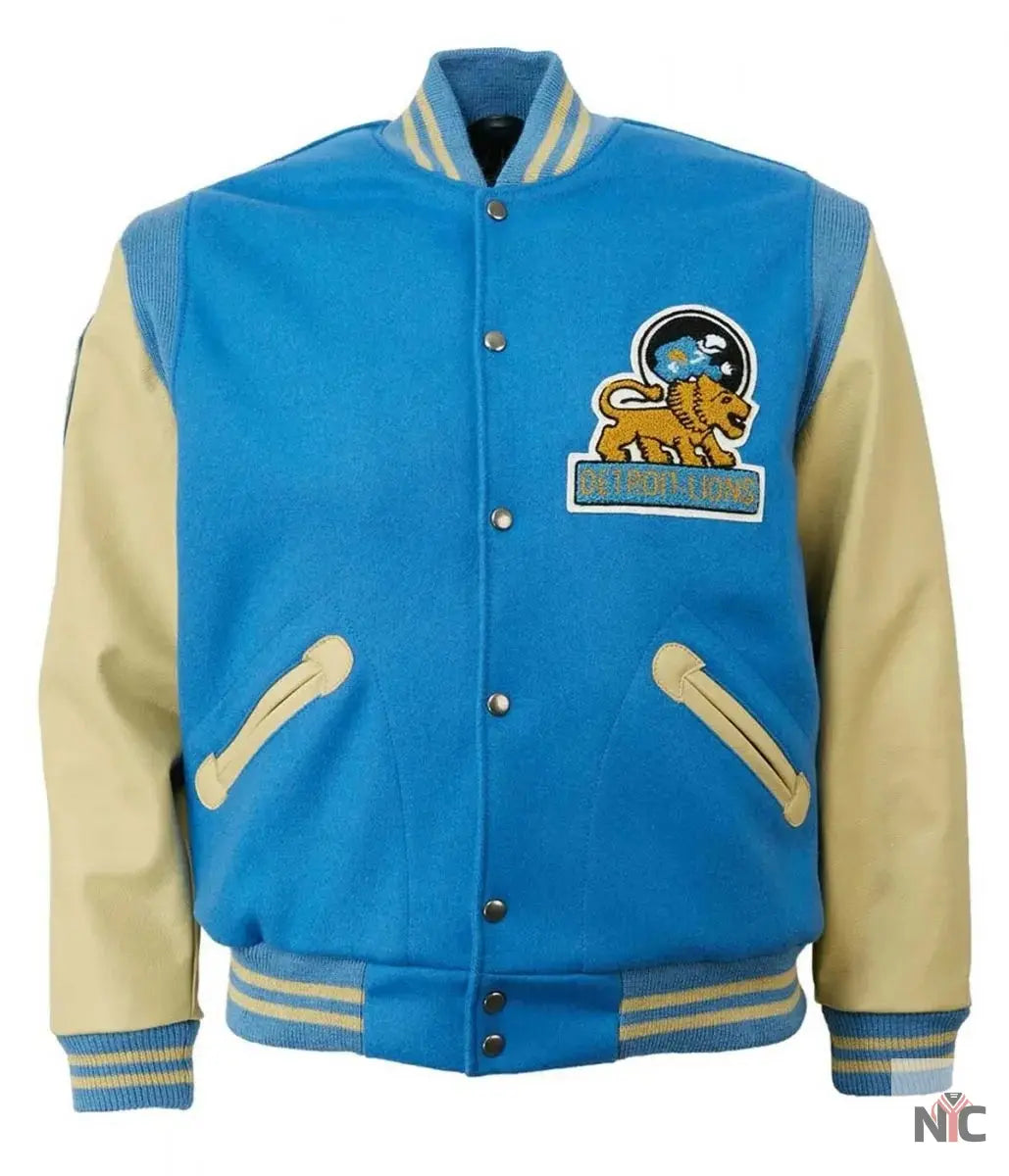 1952 Detroit Lions Cream and Blue Jacket NYC Jackets