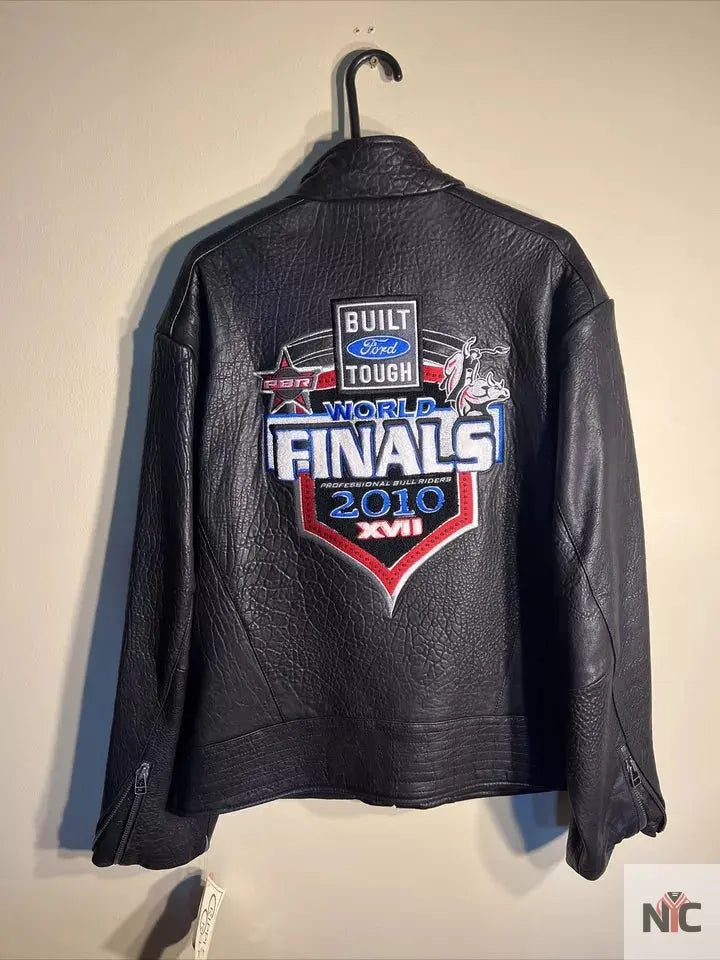 2010 PBR World Finals Bull Riding Leather Jacket NYC Jackets