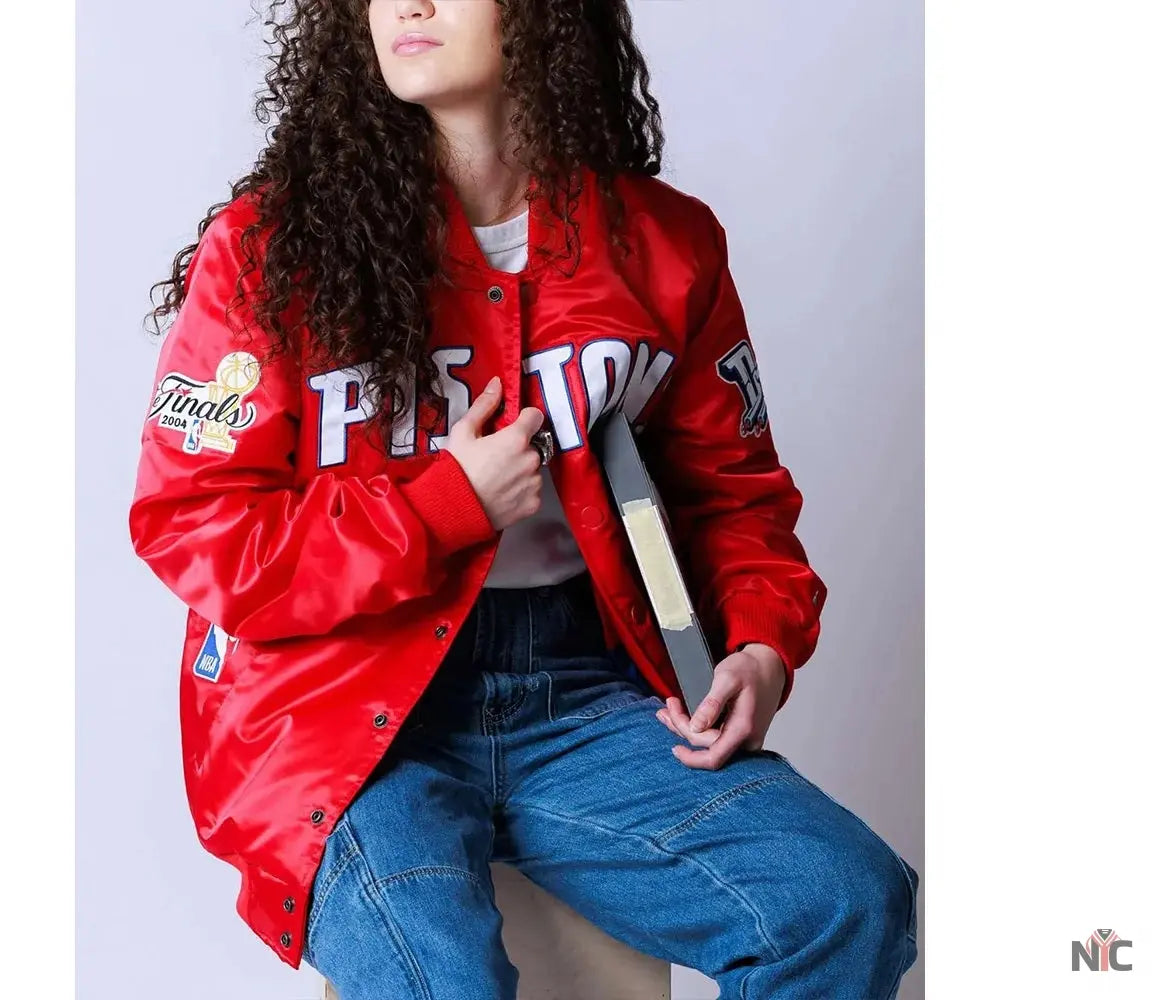 20th Anniversary Detroit Pistons Red Jacket NYC Jackets