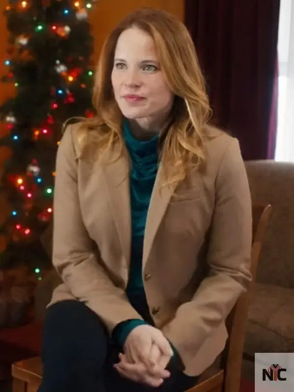 A Very Vermont Christmas 2024 Katie Leclerc Brown Blazer NYC Jackets