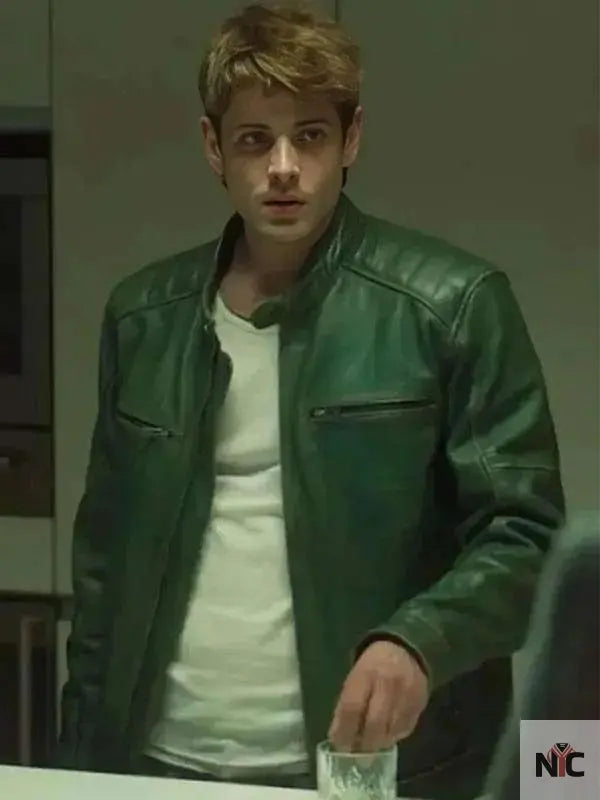 Alberto Olmo Bad Influence 2025 Green Leather Jacket NYC Jackets