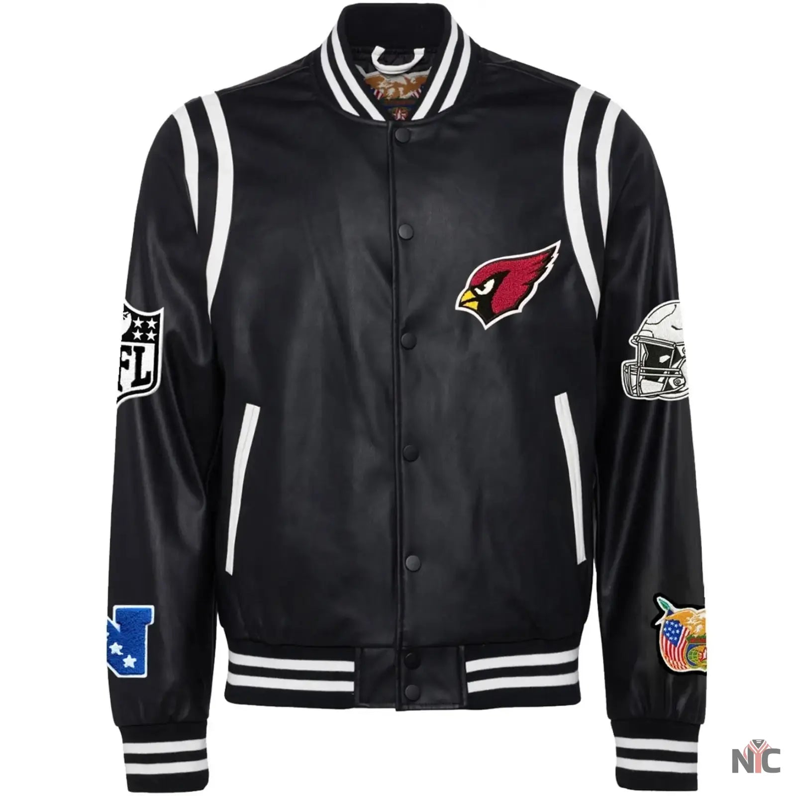 Arizona Cardinals Black Leather Varsity Jacket NYC Jackets