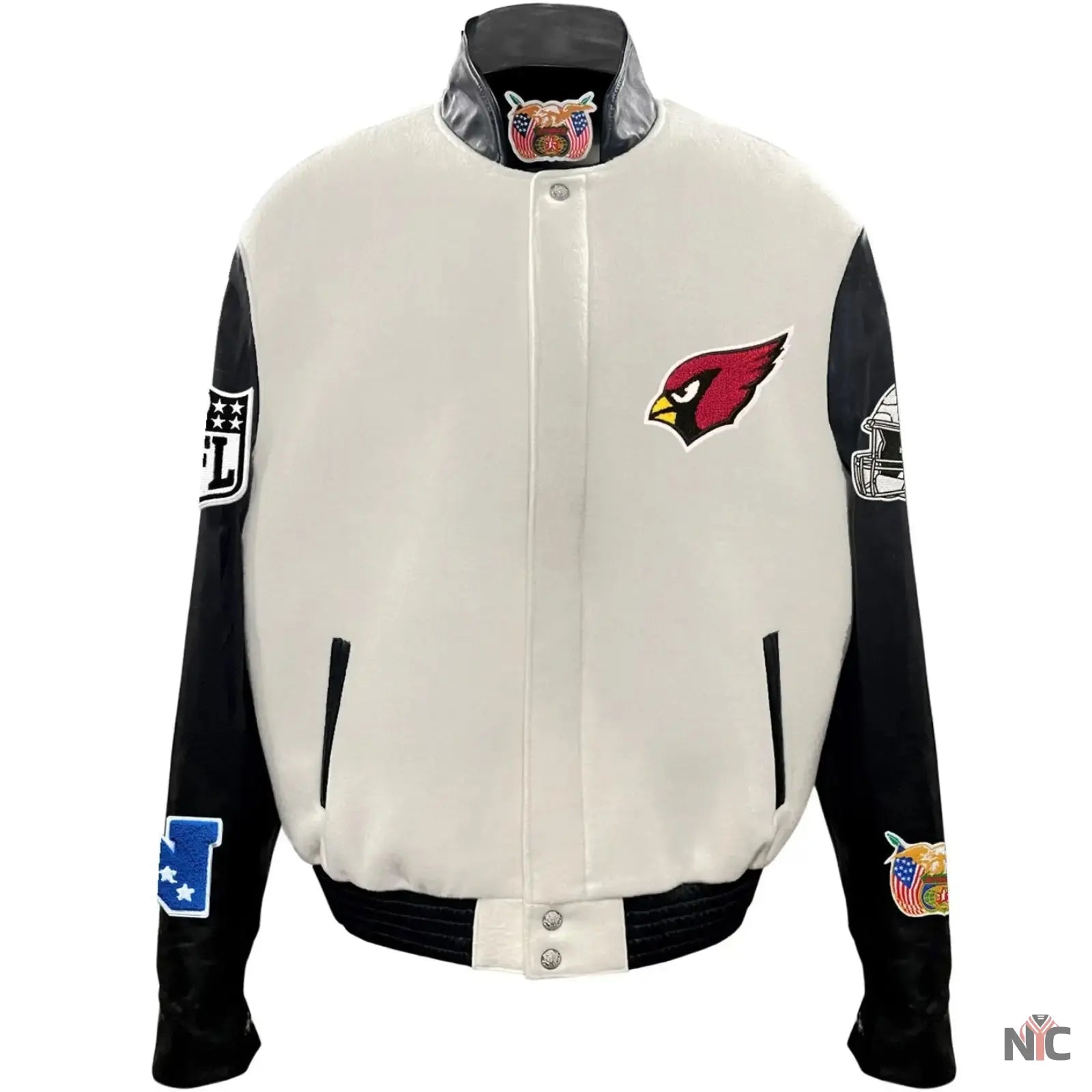 Arizona Cardinals Jeff Hamilton Wool and Leather Jacket NYC Jackets