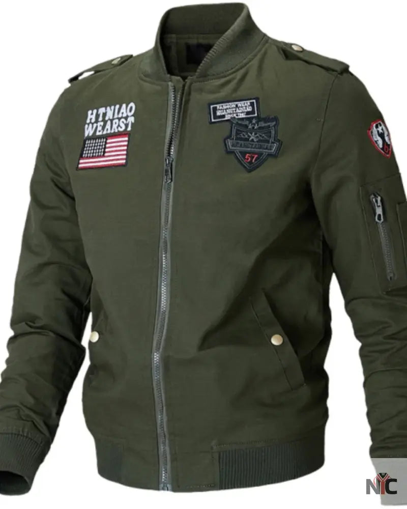 Army Military Motorcycle Jacket NYC Jackets