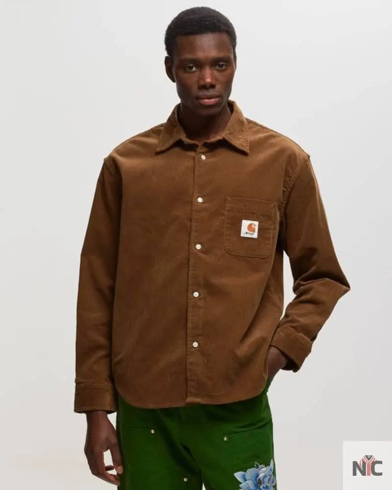 Awake NY X Carhartt WIP Brown Collared Shirt NYC Jackets
