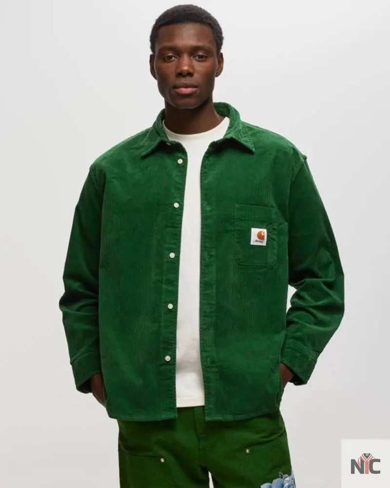 Awake NY X Carhartt WIP Green Collared Shirt NYC Jackets