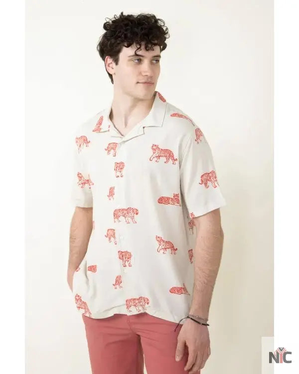 Bachelor In Paradise S10 Hakeem Moulton Tiger Print Shirt NYC Jackets