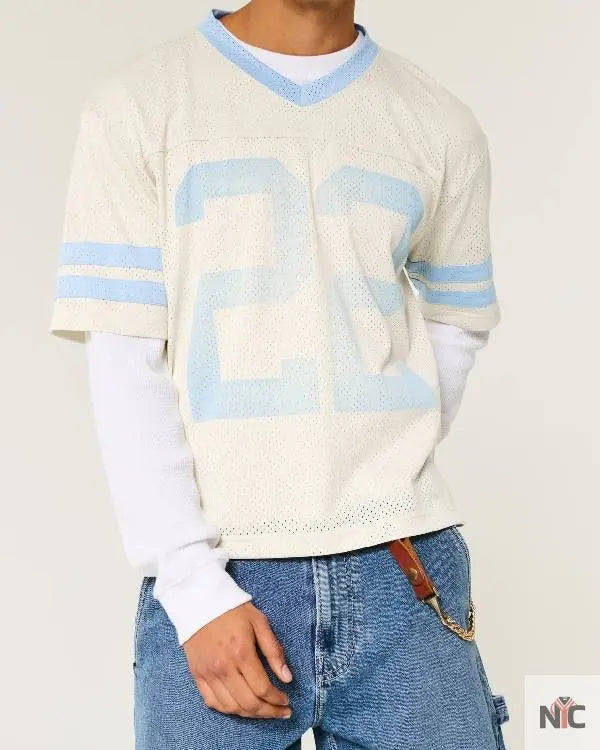 Bachelor in Paradise Justin Glaze Blue and White Jersey NYC Jackets