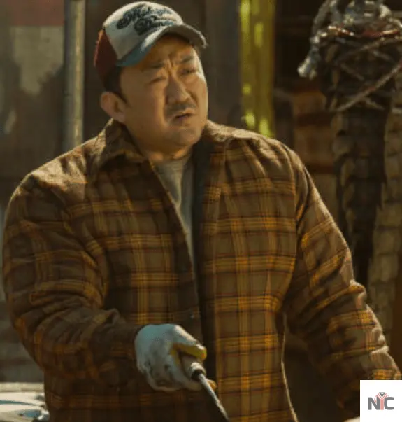 Badland Hunters 2024 Ma Dong-seok Yellow Plaid Jacket NYC Jackets