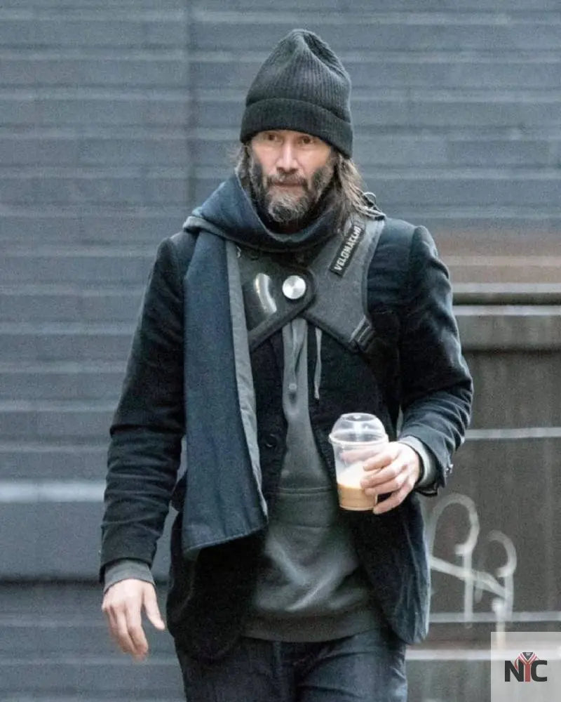 Bearded Keanu Reeves Velomacchi Black Blazer NYC Jackets