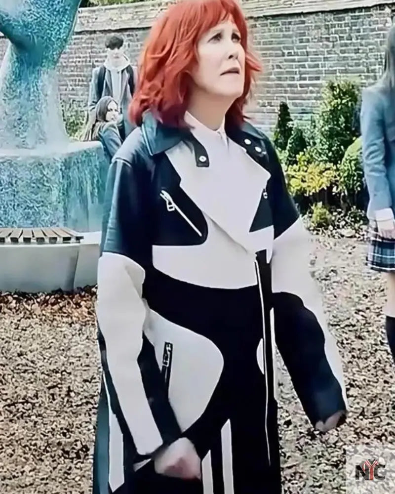 Beetlejuice Beetlejuice 2024 Delia Deetz Leather Coat NYC Jackets