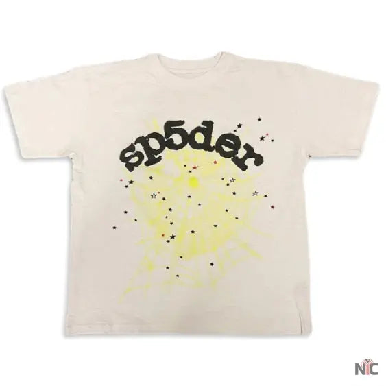 Beige Color T-shirt with Black Printed NYC Jackets