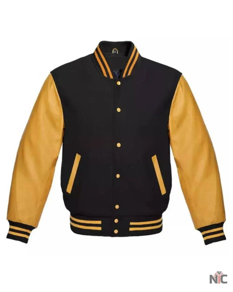 Black And Gold Varsity Jacket NYC Jackets
