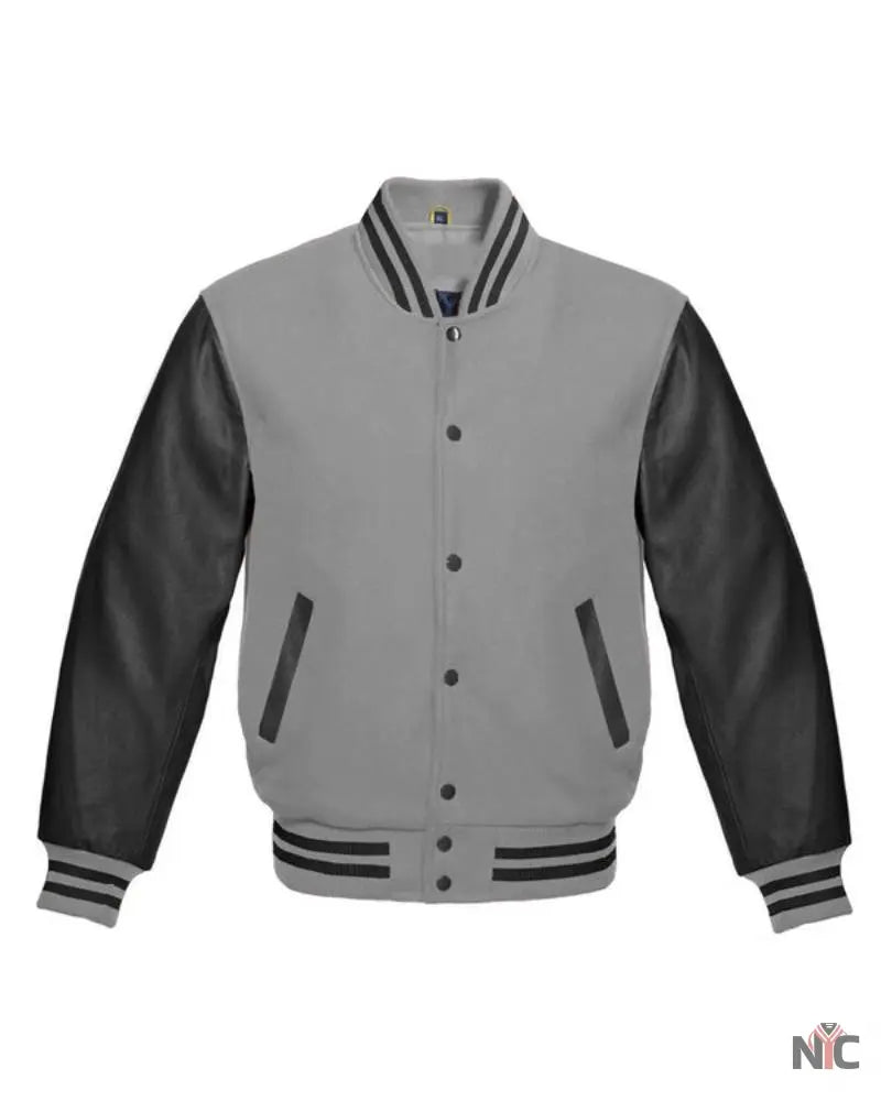 Black And Gray Varsity Jacket NYC Jackets