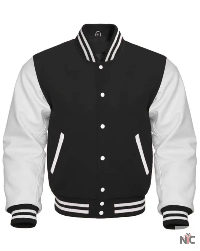 Black And White Varsity Jacket NYC Jackets