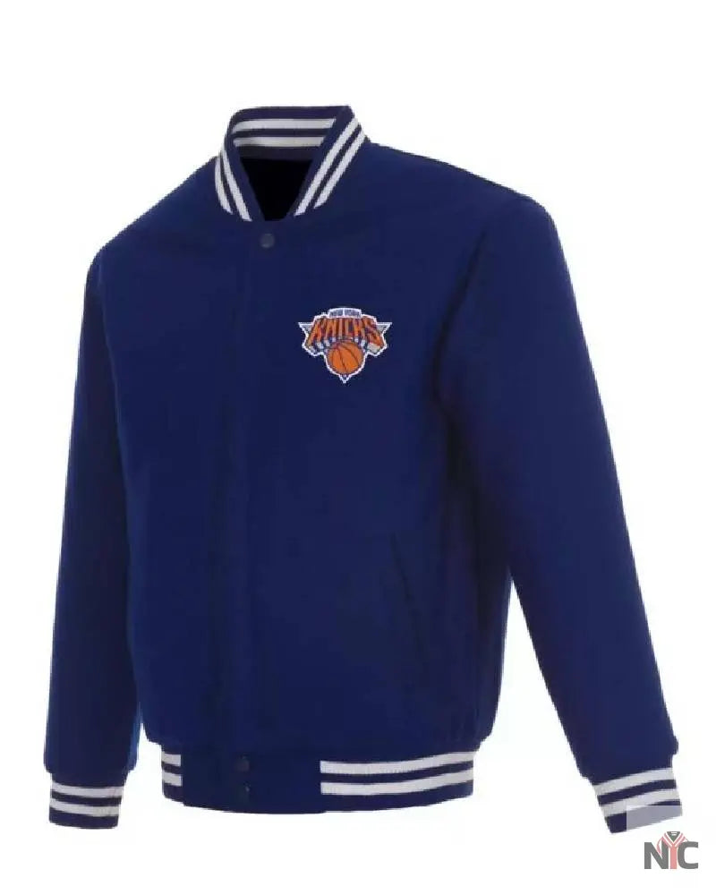Blue NBA Jeff Hamilton New York Knicks Varsity Jacket NYC Jackets