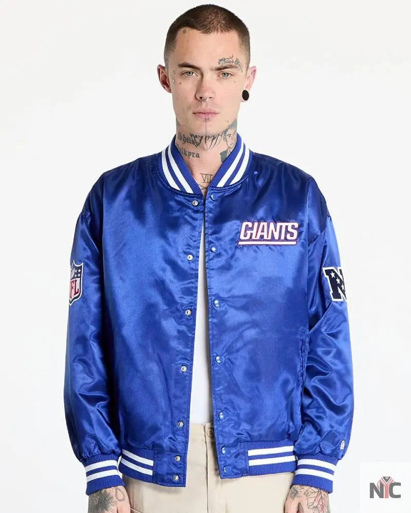Bomber New Era New York Giants NFL Satin Bomber Jacket NYC Jackets