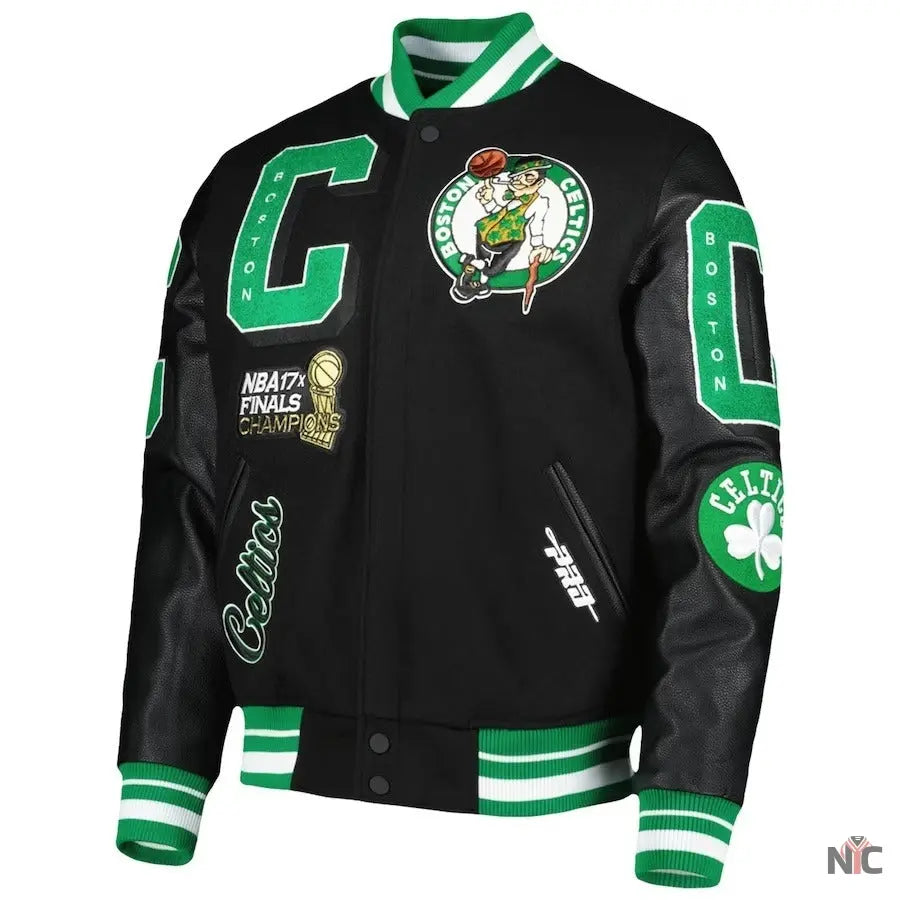 Boston Celtics Black Championship Jacket NYC Jackets