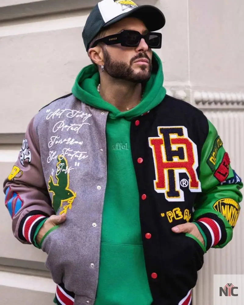 Bright Future Colorblock Varsity Jacket NYC Jackets