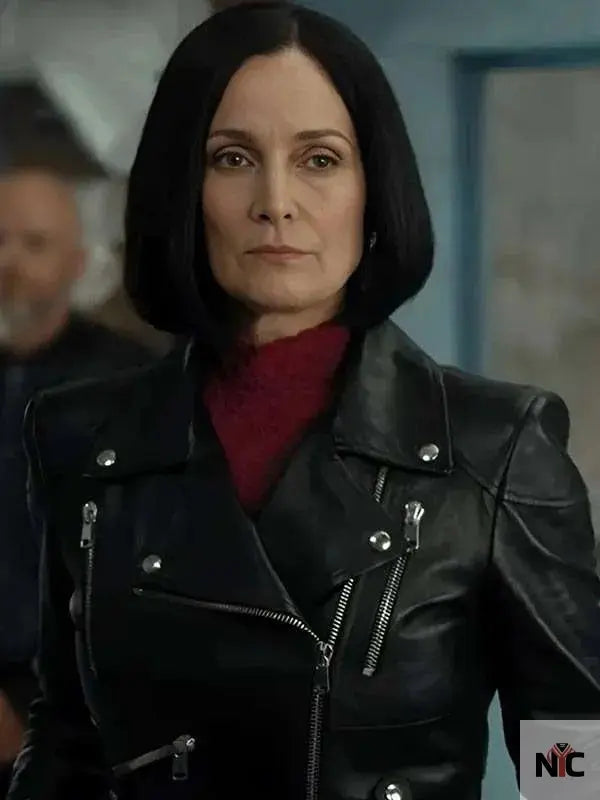 Carrie-Anne Moss FUBAR S02 Black Leather Jacket NYC Jackets