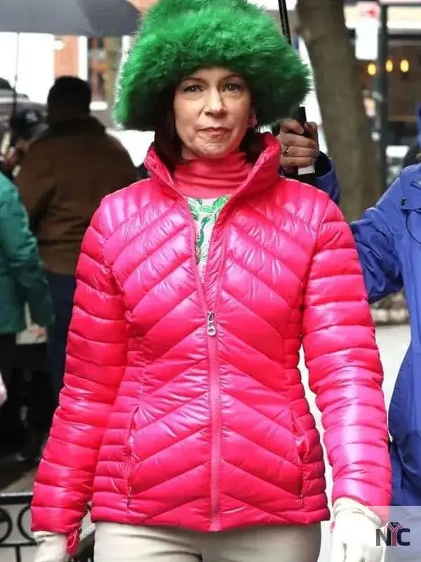 Carrie Preston Elsbeth S02 Pink Puffer Jacket NYC Jackets