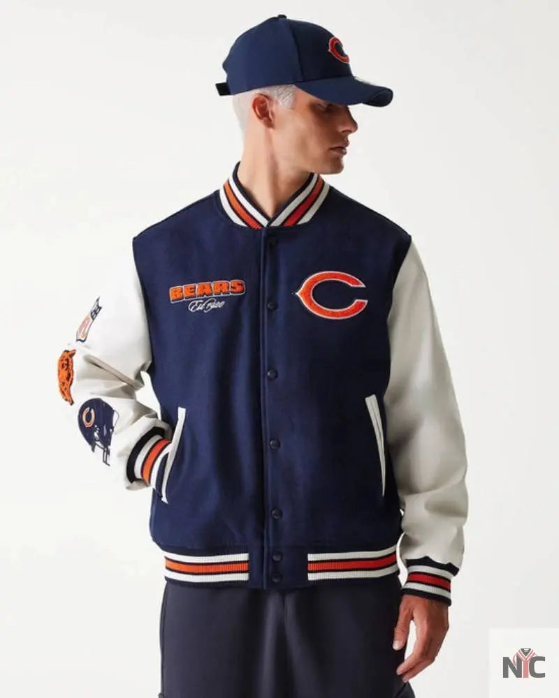 Chicago Bears NFL Navy Varsity Jacket NYC Jackets