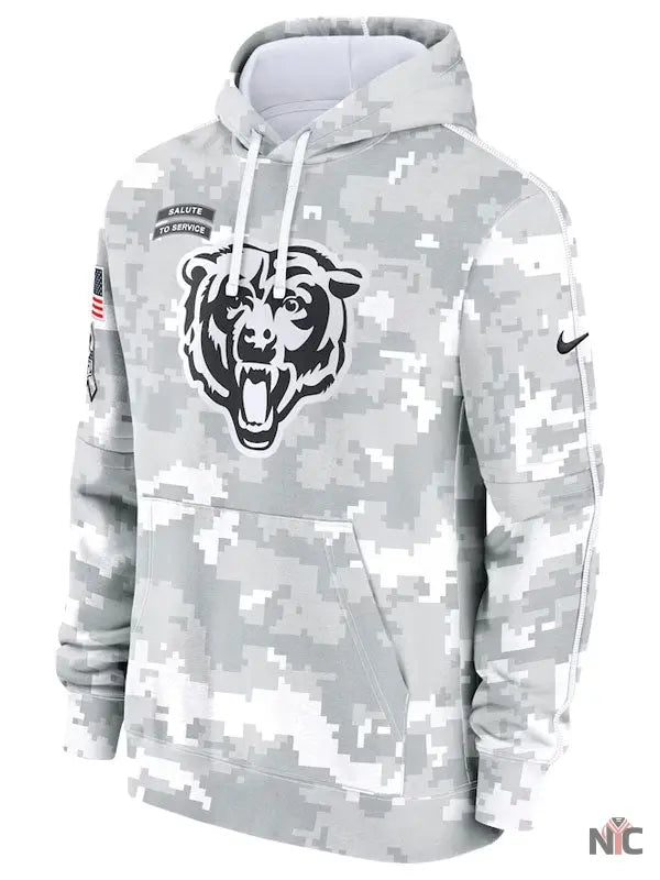 Chicago Bears Salute To Service Camo 2024 Hoodie NYC Jackets
