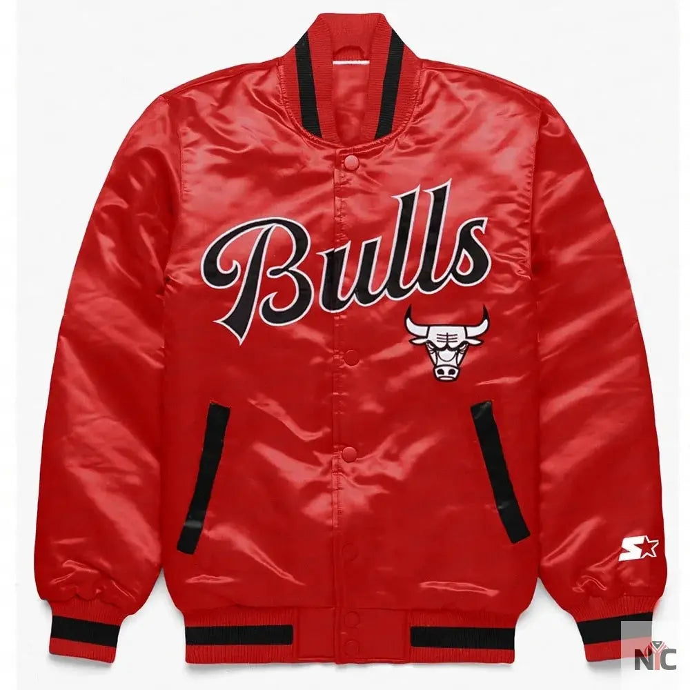Chicago Bulls Exclusive Red Satin Jacket NYC Jackets