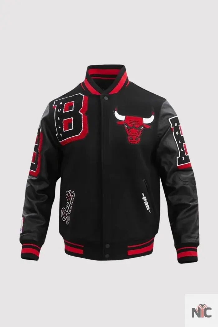 Chicago Bulls Pro Standard Mashup Black Varsity Jacket NYC Jackets