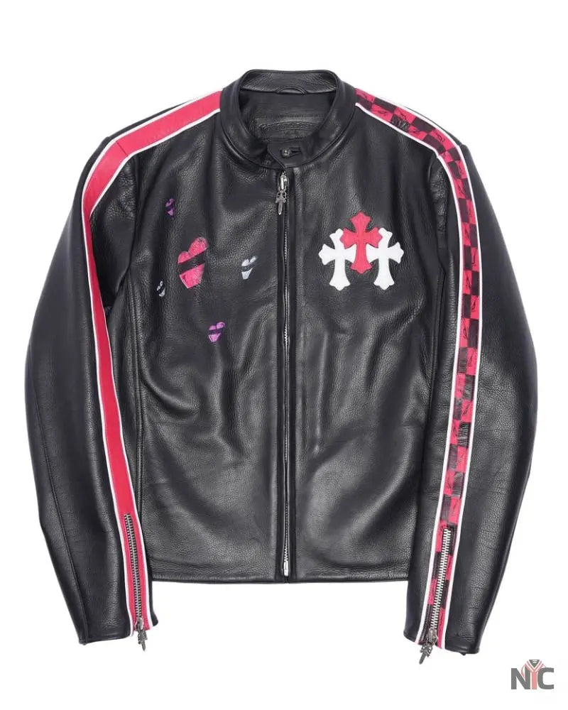 Chrome Hearts Matty Boy Hand-Painted Cemetery Cross Jacket NYC Jackets