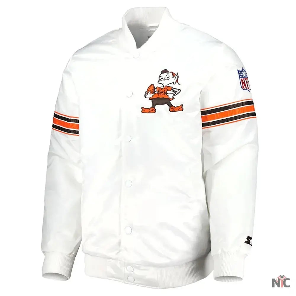 Cleveland Browns The Power Forward Satin Jacket NYC Jackets
