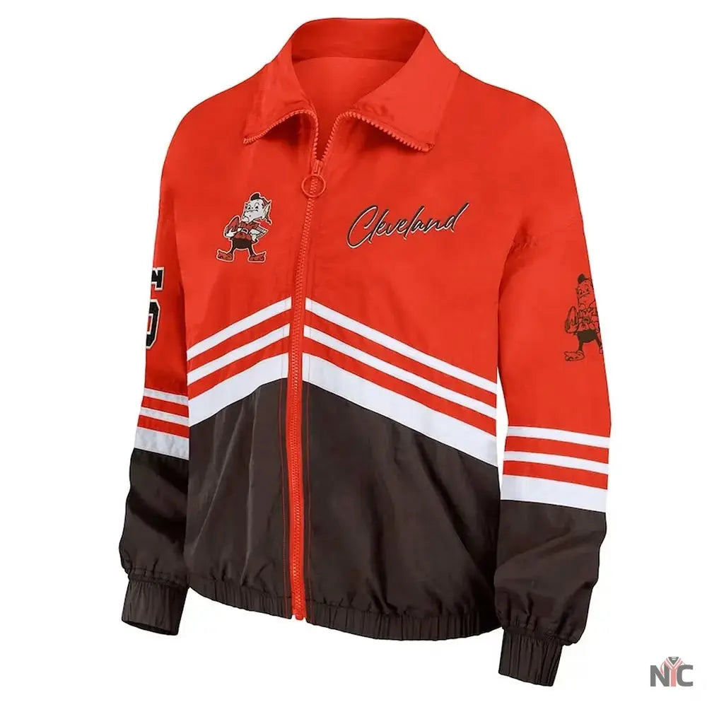 Cleveland Browns Throwback Windbreaker Jacket NYC Jackets