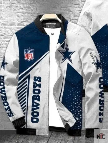 Dallas Cowboys White Bomber Jacket NYC Jackets