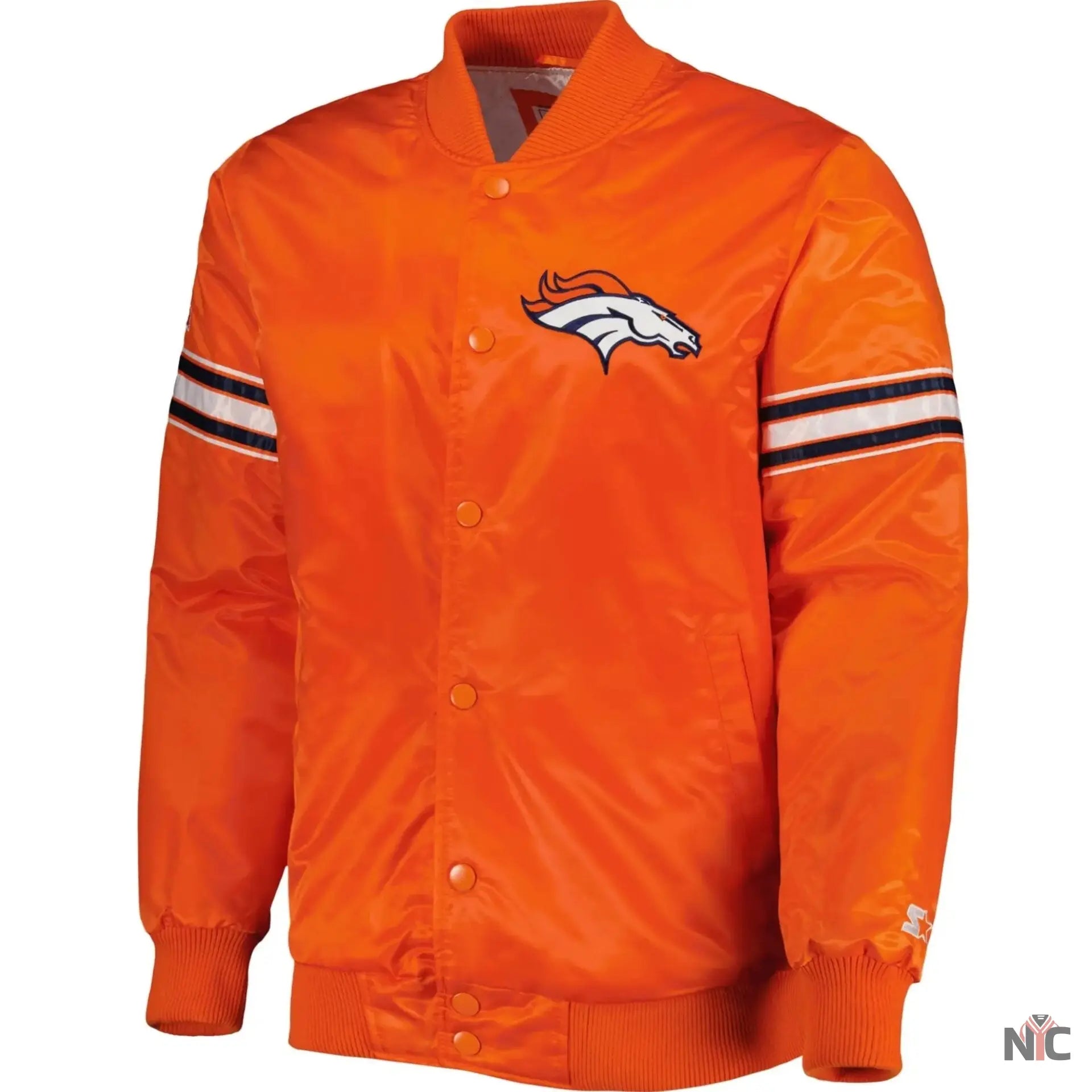 Denver Broncos Football Team Players Orange Varsity Jacket NYC Jackets