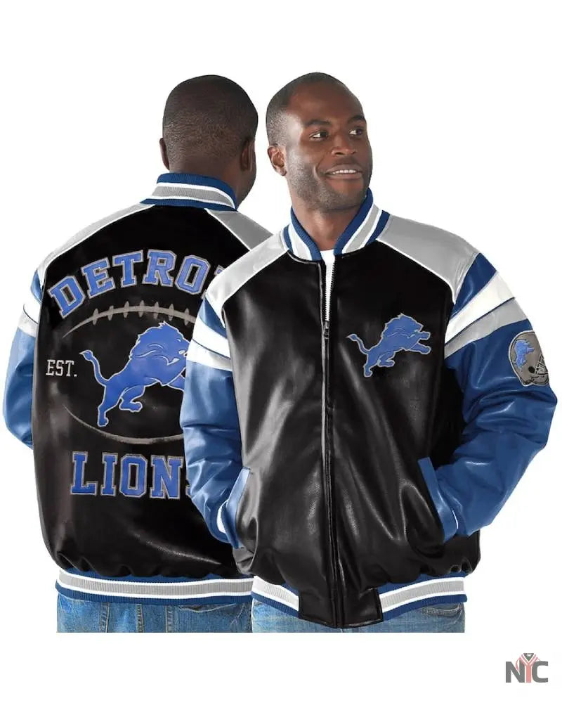 Detroit Lions Home Team Leather Jacket NYC Jackets