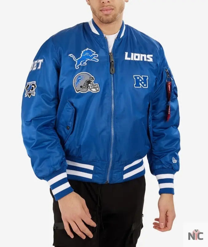 Detroit Lions Ma-1 Bomber Jacket NYC Jackets