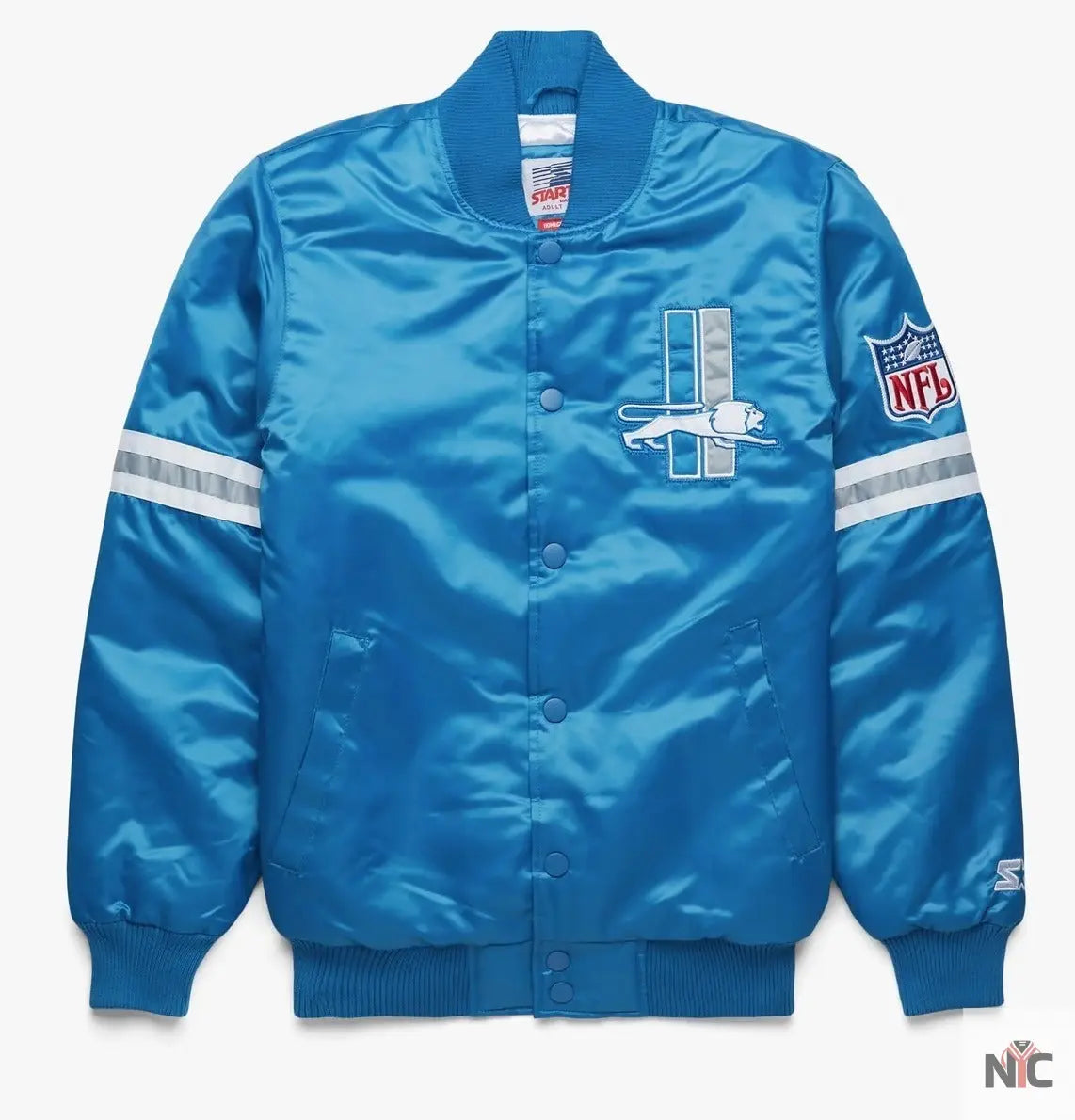 Detroit Lions Satin Varsity Jacket NYC Jackets