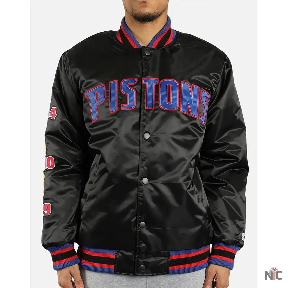 Detroit Pistons Finals Satin Jacket NYC Jackets