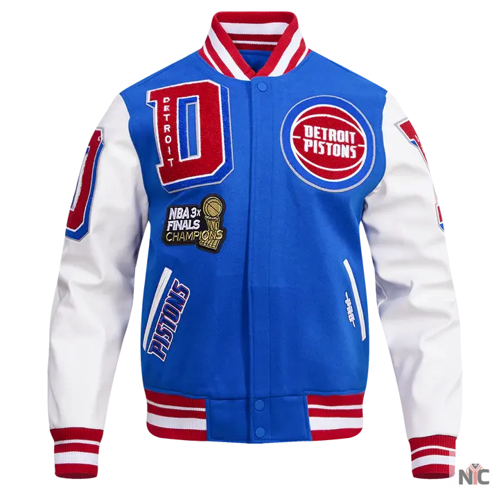 Detroit Pistons Mash Up Varsity Jacket NYC Jackets