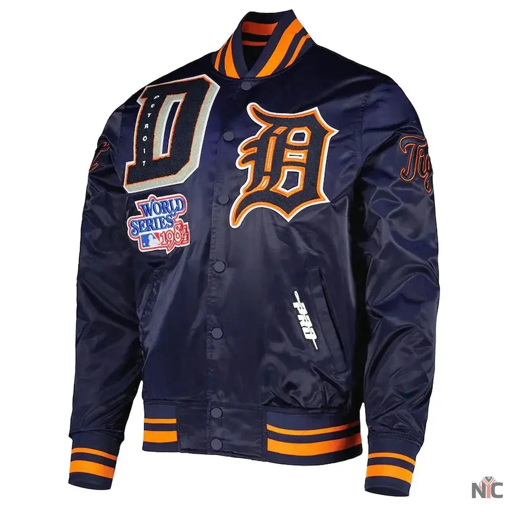 Detroit Tigers Mash Up Satin Jacket NYC Jackets