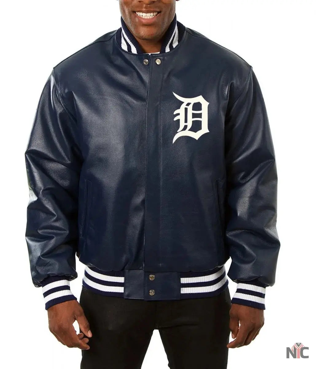 Detroit Tigers Varsity Leather Jacket NYC Jackets