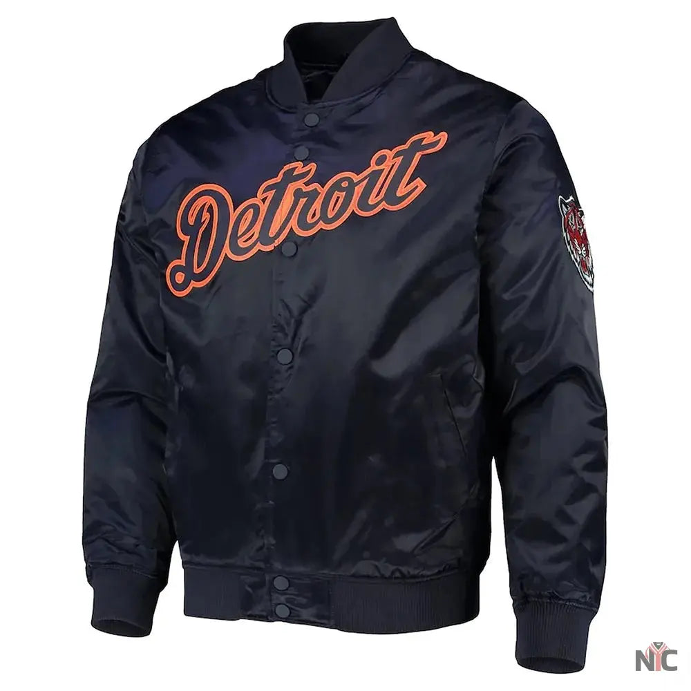 Detroit Tigers Wordmark Satin Jacket NYC Jackets