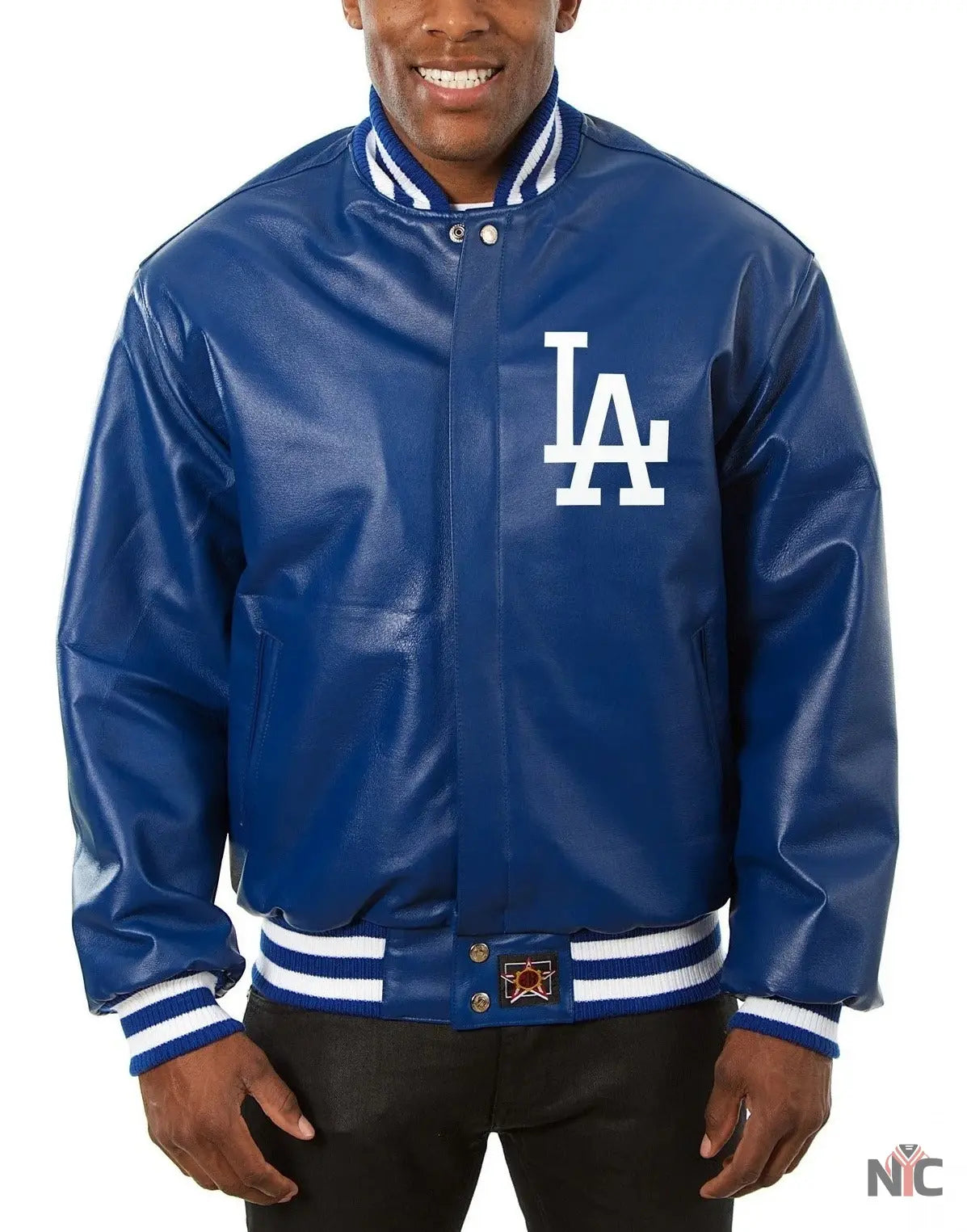 Dodgers Royal Blue Bomber Leather Jacket NYC Jackets