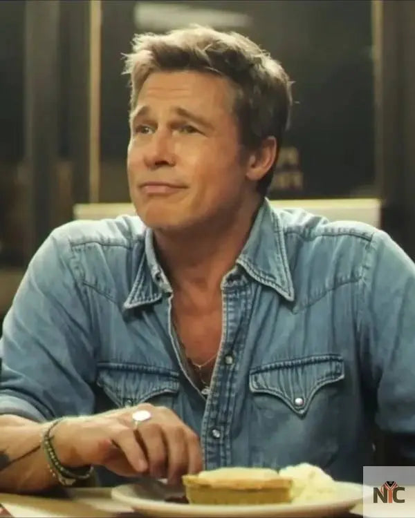F1 The Movie Brad Pitt Western Denim Shirt NYC Jackets