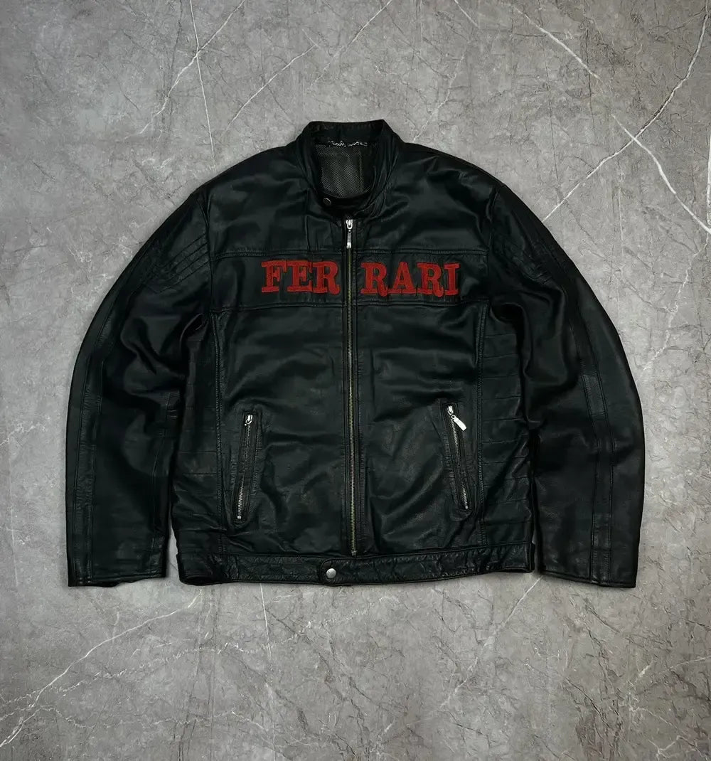 Ferrari 90s Vintage Racing Leather Jacket NYC Jackets