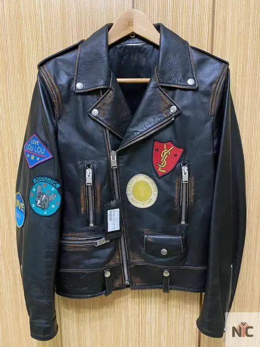 G Eazy Saint Laurent Paris Vintage Calf Leather Jacket NYC Jackets