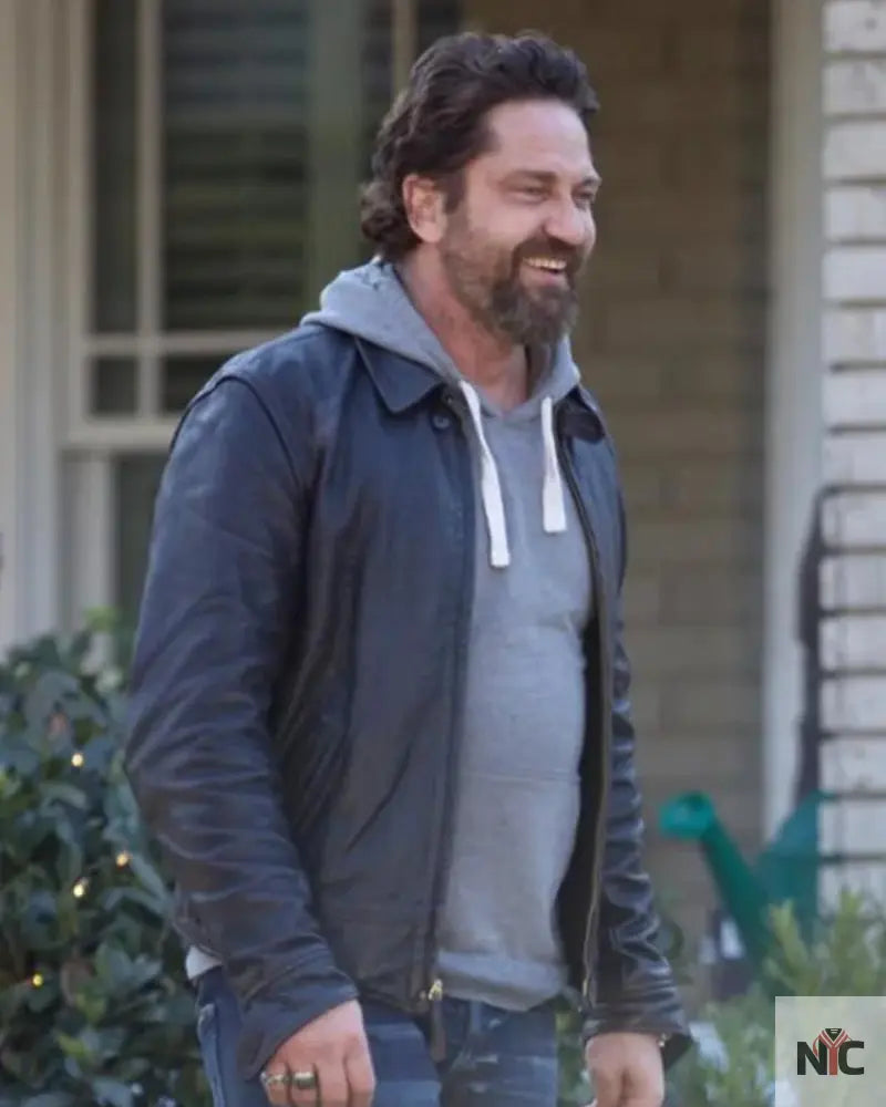 Gerard Butler Den Of Thieves 2: Pantera 2025 Black Leather Jacket NYC Jackets