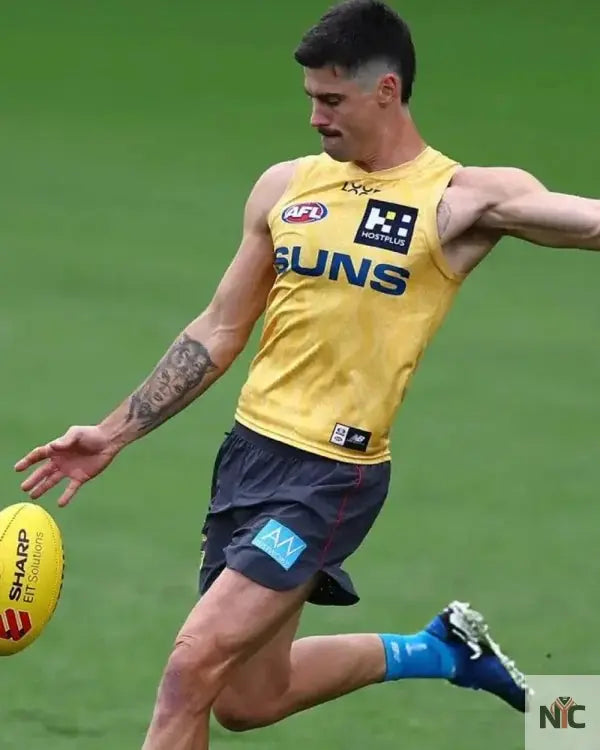 Gold Coast Suns AFL Training Session Yellow Jersey NYC Jackets